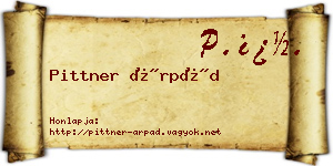 Pittner Árpád névjegykártya