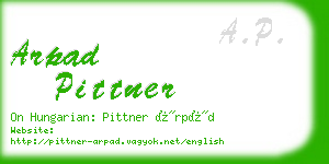 arpad pittner business card